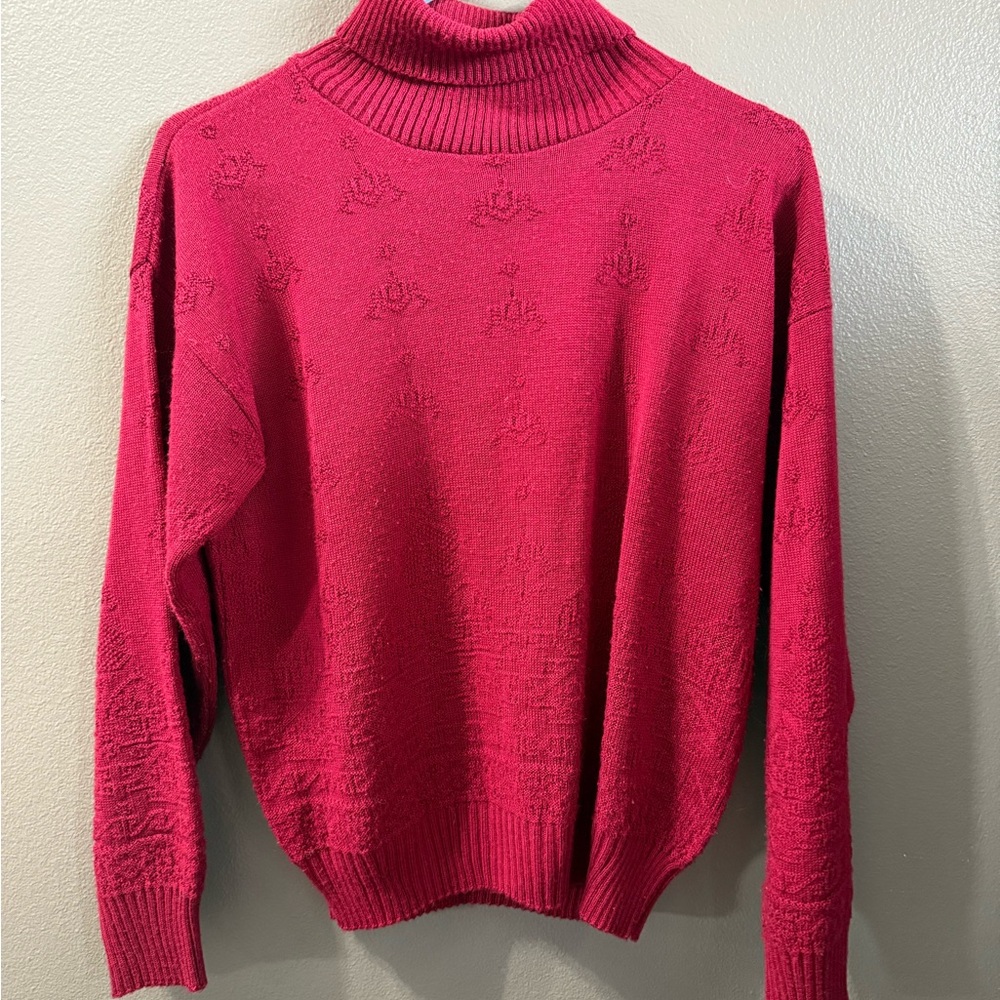 Kenneth Too Vintage Maroon Knit Acrylic Sweater